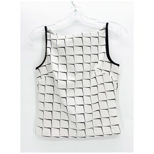 BEBE MODAL Y2K Windowpane Black / White Crop Top Tank Sz L